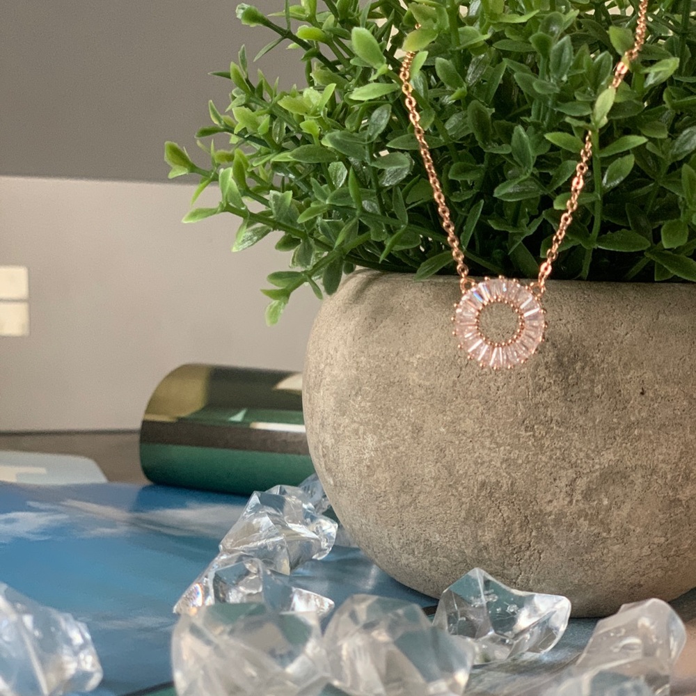 New!! Fashion crystal necklace rose gold/ silver - Picture 2 of 6